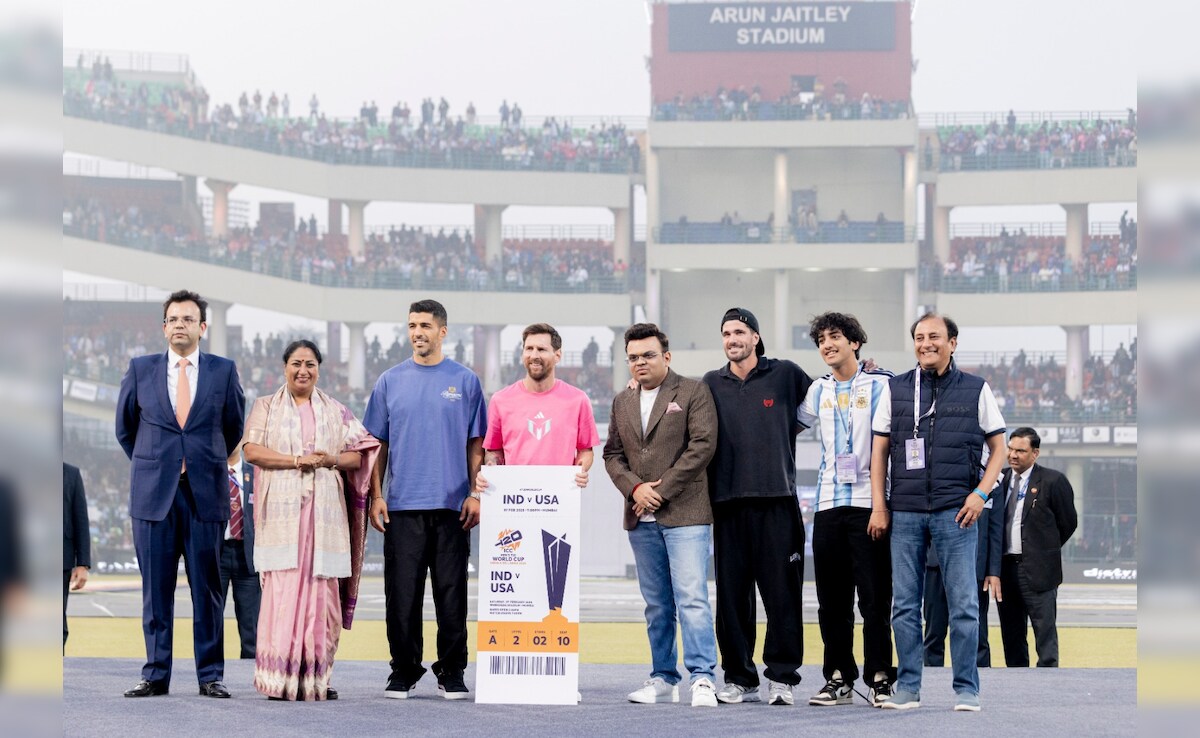 ICC Chairman Jay Shah Gifts Lionel Messi With India vs USA T20 World Cup 2026 Ticket On GOAT Tour