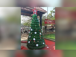 'Sustainable' Christmas Tree Made From Beer Bottles Sparks Row In Kerala