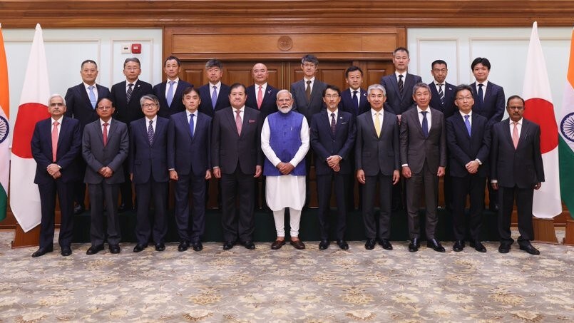 PM Modi Meets Japanese Business Delegation Led By Tatsuo Yasunaga