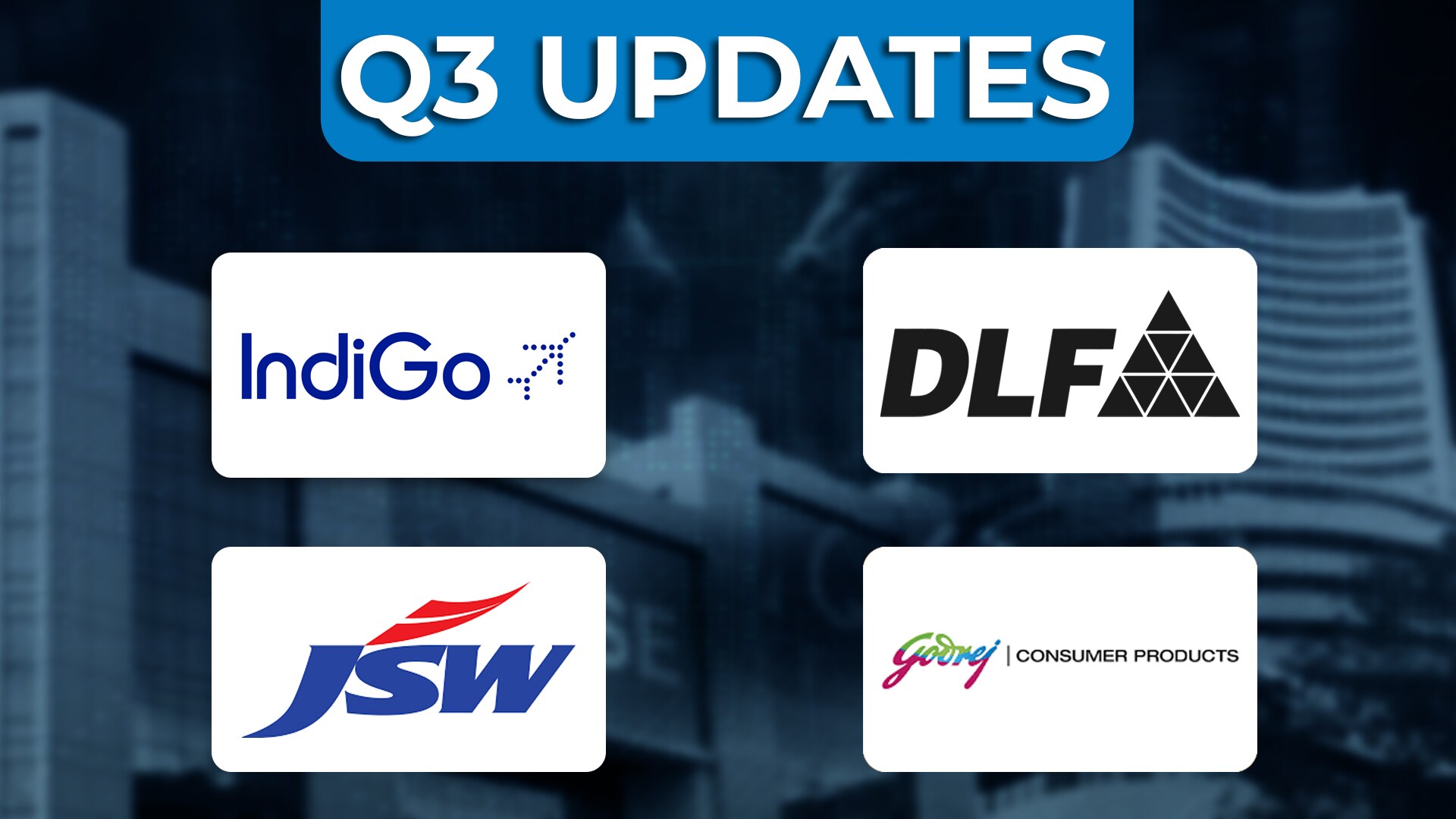 Q3 Results Updates: DLF, BoI Profit Rises; IndiGo, JSW Steel, Godrej Consumer Profits Slip