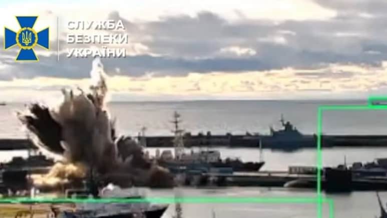 Video: Ukraine Hits Russian Submarine In First Underwater Drone Attack