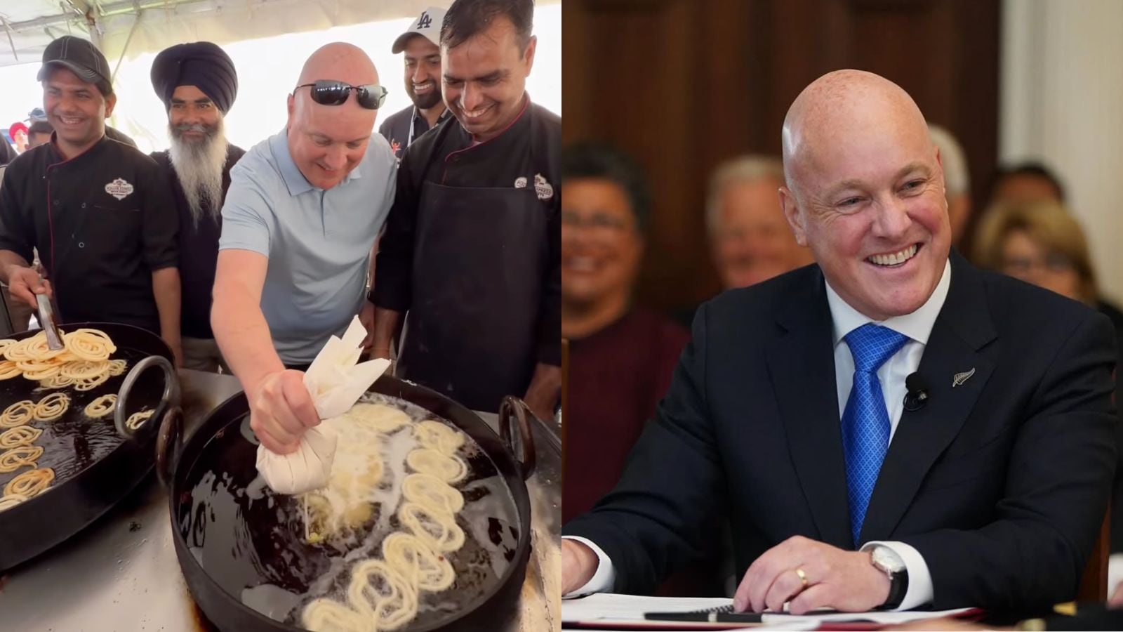 Watch: PM Christopher Luxon Tries His Hand At Making Jalebis At Sikh Games