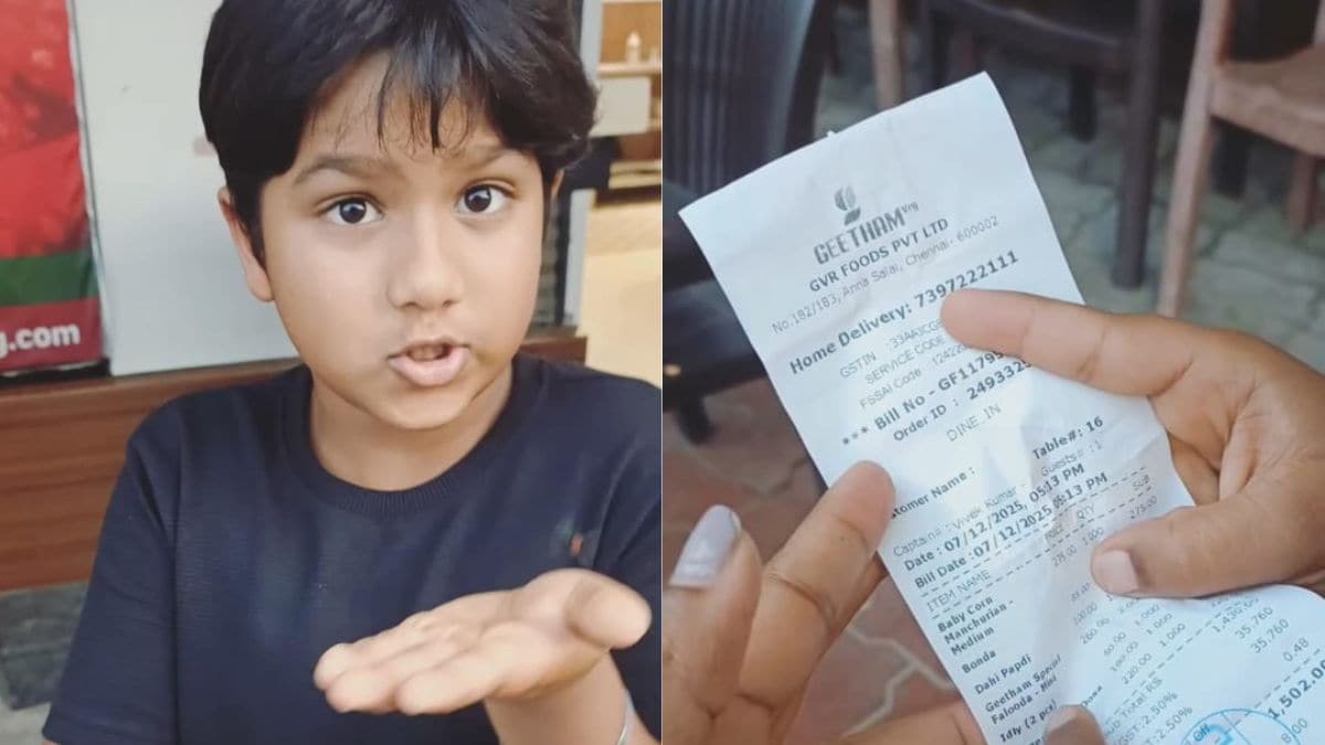 NRI Kid Shocked At Seeing Chennai Restaurant Bill: His Reaction Is Viral