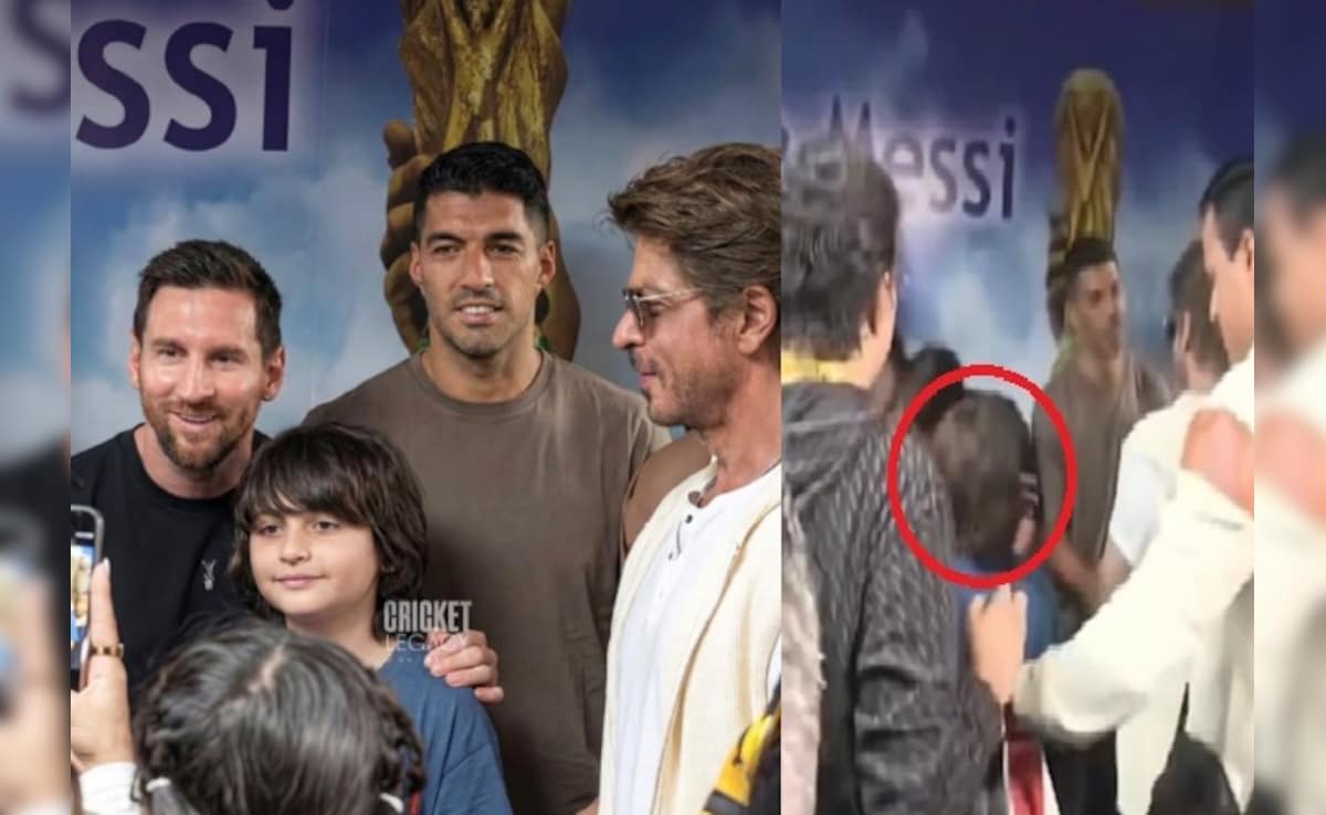 चेहरे पर चमक, मेस्सी से मिलते ही चहक उठे शाहरुख खान के बेटे अबराम खान, किंग खान का रिएक्शन वायरल