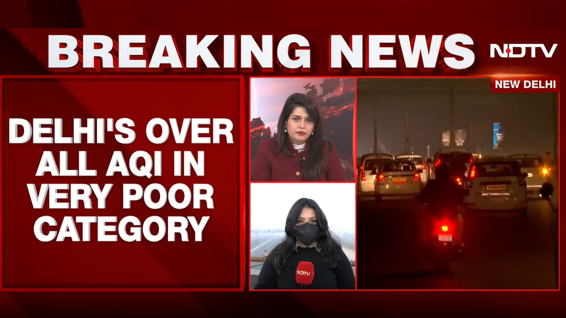 Video: Delhi Wakes Up to Another Day of Toxic Air, AQI Remains Very Poor