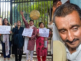 Protest Outside Delhi High Court After Kuldeep Sengar Gets Bail In Unnao Case