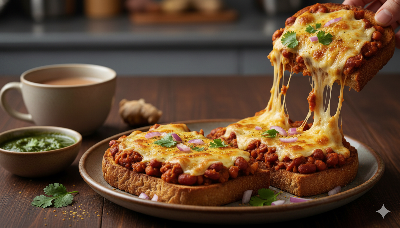 Busy Morning? Make This High-Protein Rajma Cheesy Toast in Just 5 Minutes