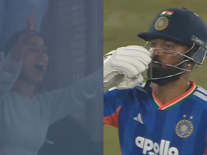 Hardik Pandya Slams 2nd-Fastest Half-Century In Indian Cricket's History, Then Blows Flying Kisses At Girlfriend Mahieka Sharma