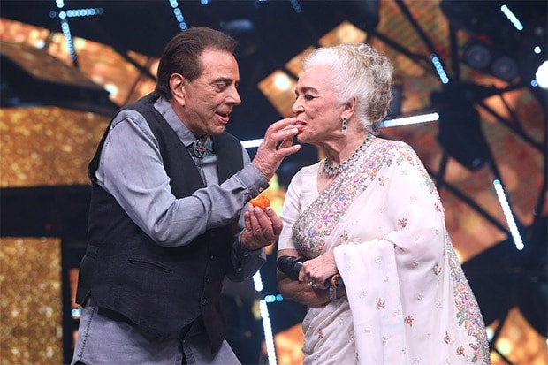 Dharmendra and Asha Parekh in Indian Idol Dharmendra and Asha Parekh in Indian Idol