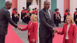Viral: When 5'2 Tall Meloni Saw Mozambique President. He's 6'8