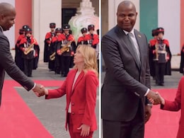 Viral: When 5'2 Tall Meloni Saw Mozambique President. He's 6'8