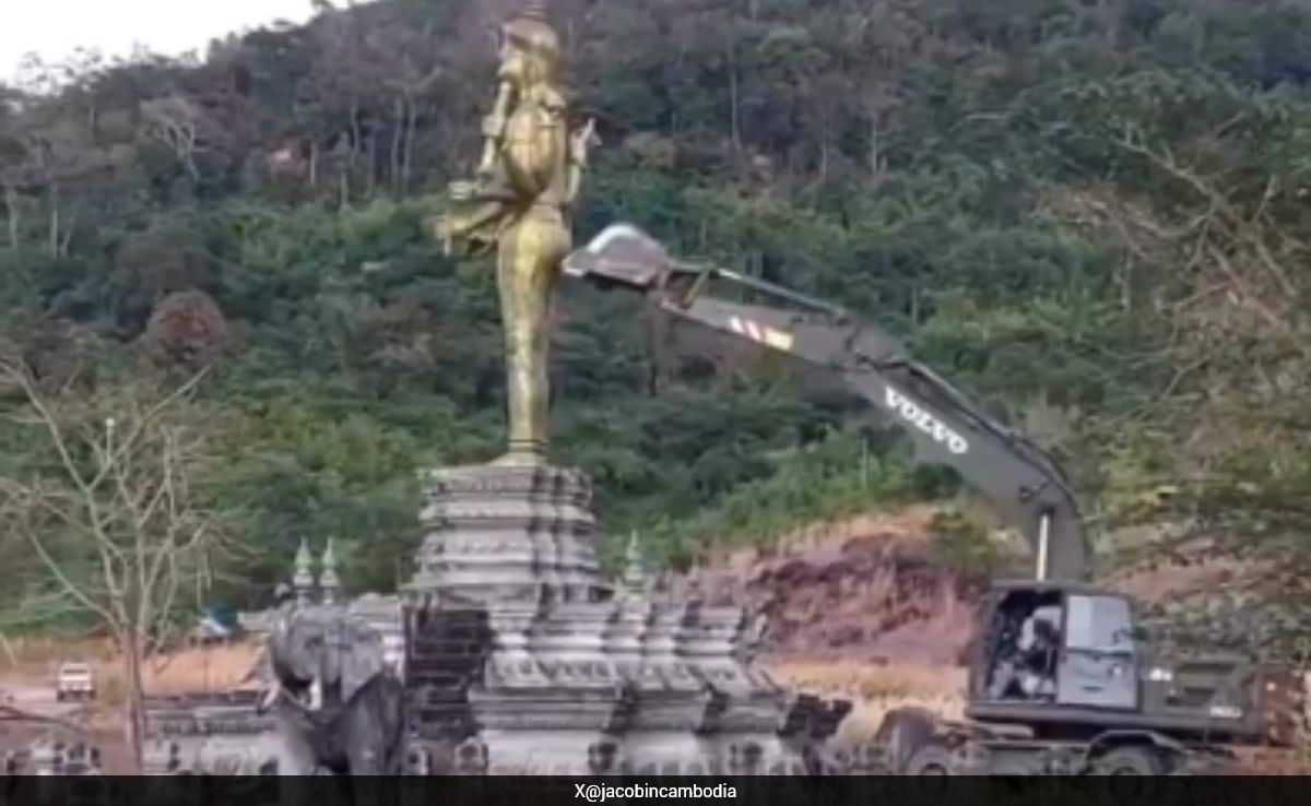 On Camera, Lord Vishnu Statue Destroyed In Cambodia, Allegedly By Thailand