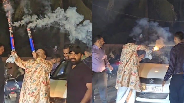 Gujarat Man Blocks Road To Burst Firecrackers, Says "I Am A Celebrity"