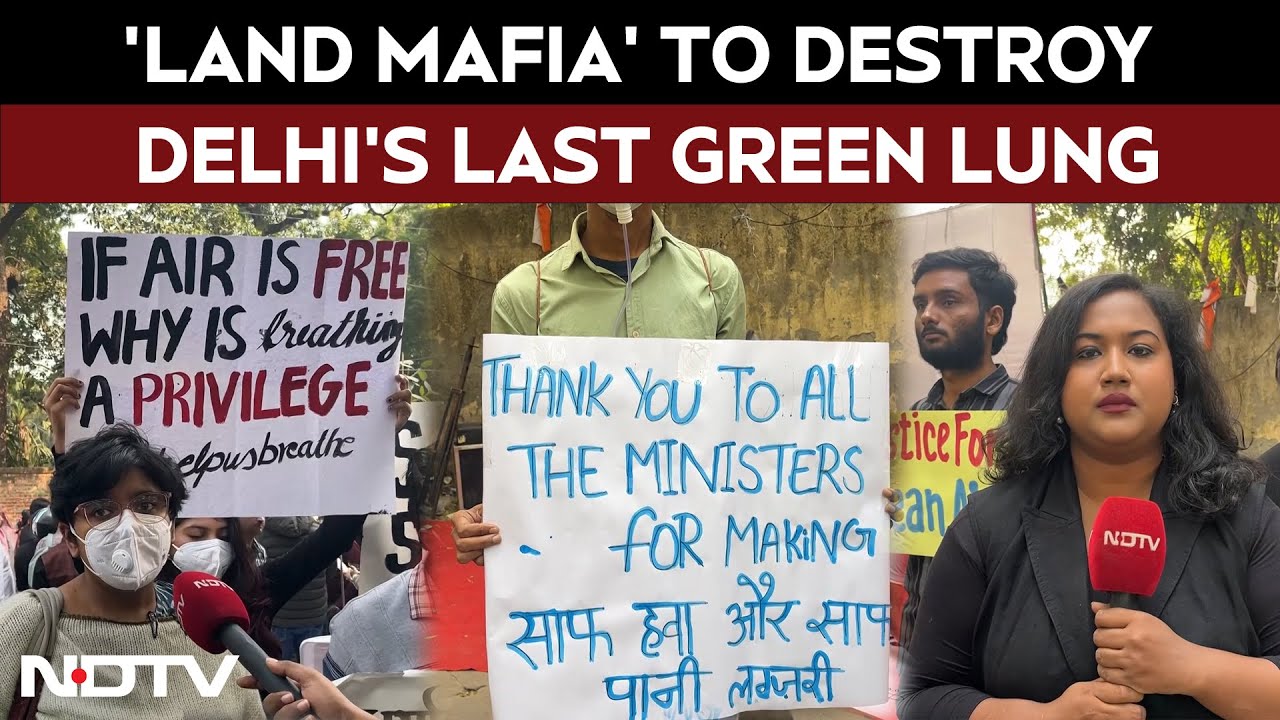 Air Pollution: Vasant Kunj Residents Protest: 'Land Mafia' To Destroy Delhi’s Last Green Lung!