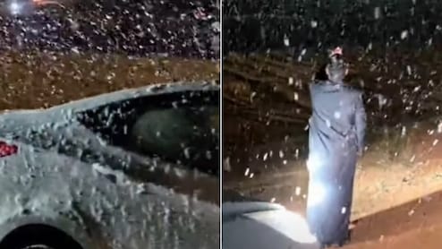 सऊदी अरब के रेगिस्तान में बर्फबारी? कुदरत का करिश्मा देख लोगों ने पूछा- AI है क्या