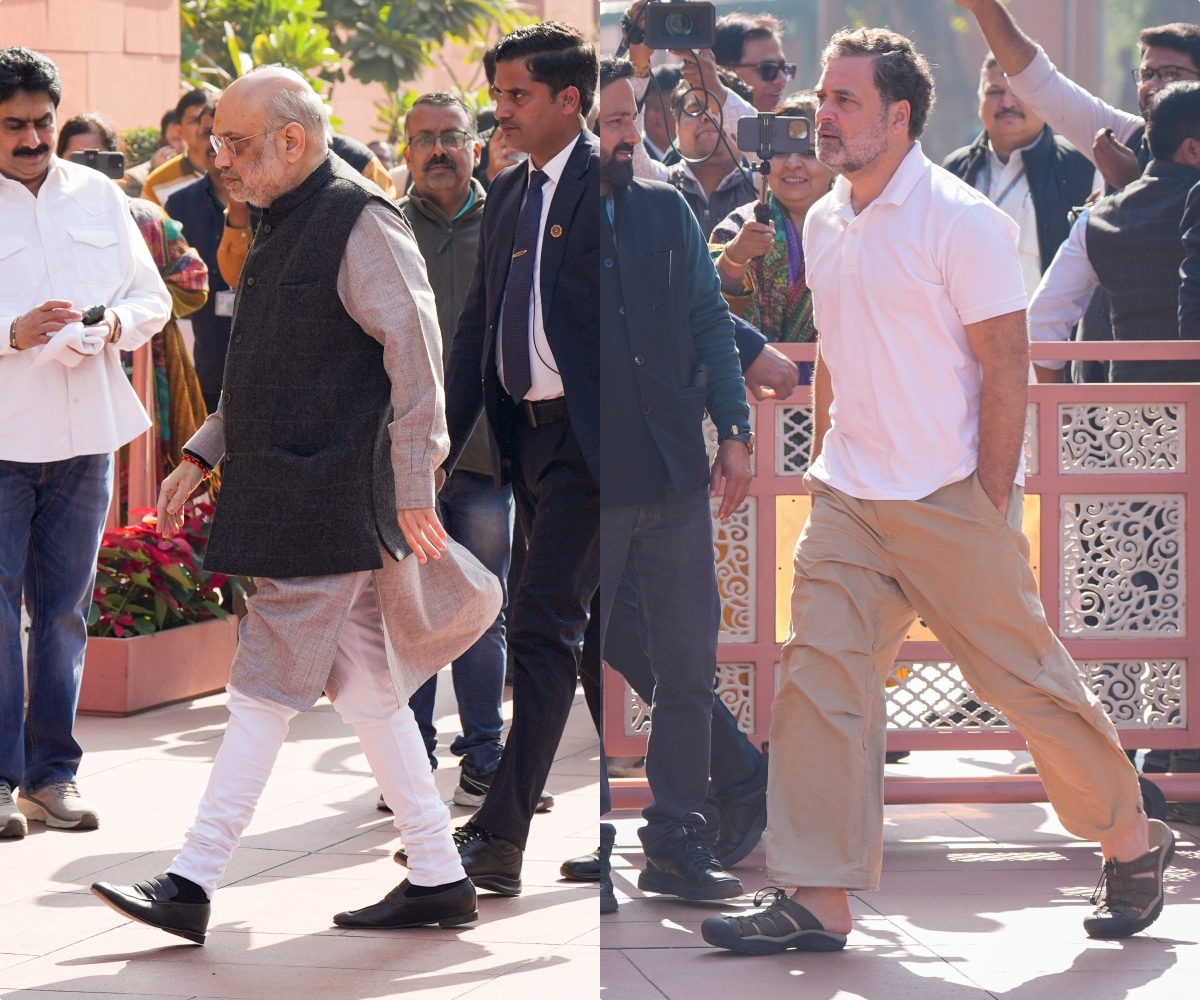 बुधवार को संसद के शीतकालीन सत्र के दौरान गृह मंत्री अमित शाह और लोकसभा में नेता विपक्ष राहुल गांधी. 