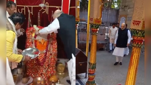 अचानक काफिला रुकवाकर हनुमान मंदिर पहुंचे अमित शाह, घंटियों की आवाज सुन रुक गए गृह मंत्री