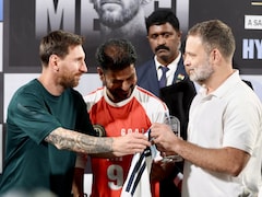 Rahul Gandhi Meets Lionel Messi In Hyderabad During GOAT Tour