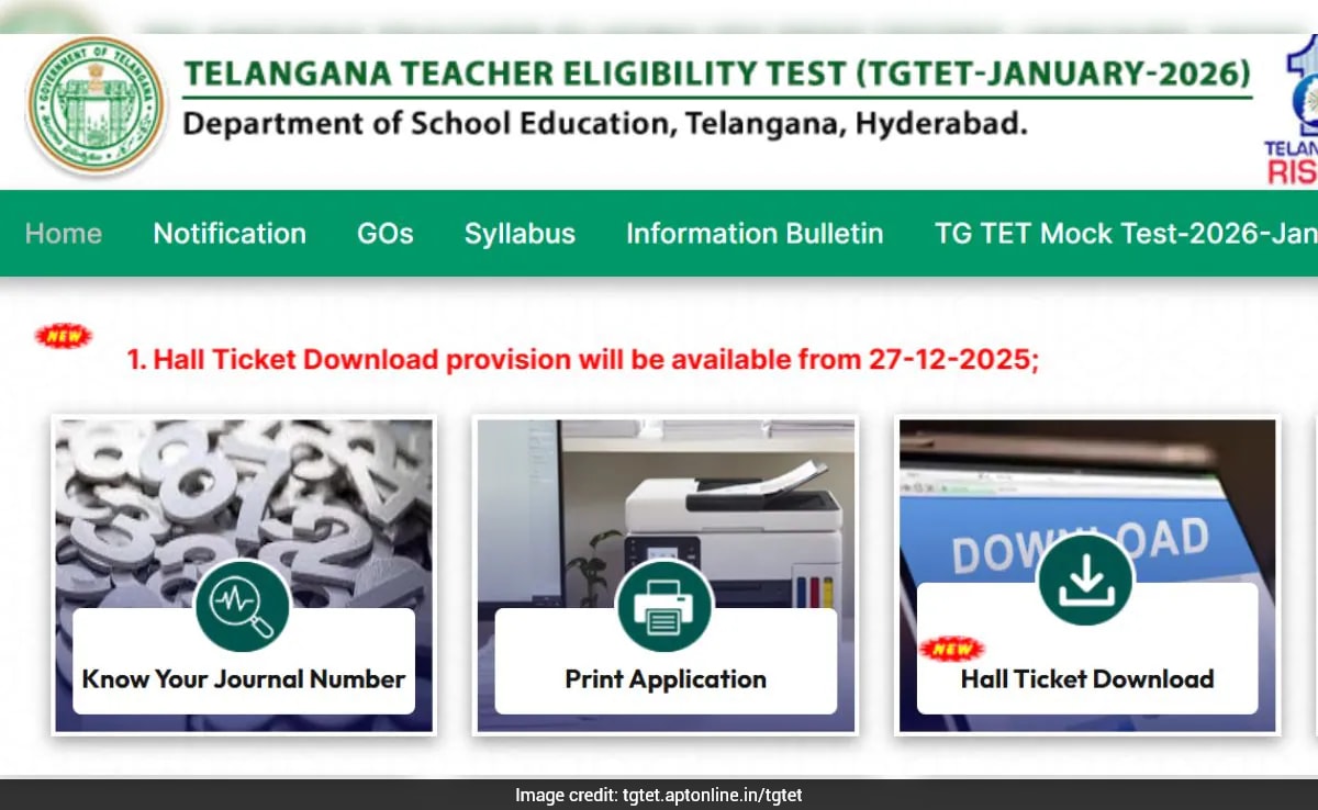 Telangana Teacher Eligibility Test January 2026 Hall Ticket Out, Download Directly Here