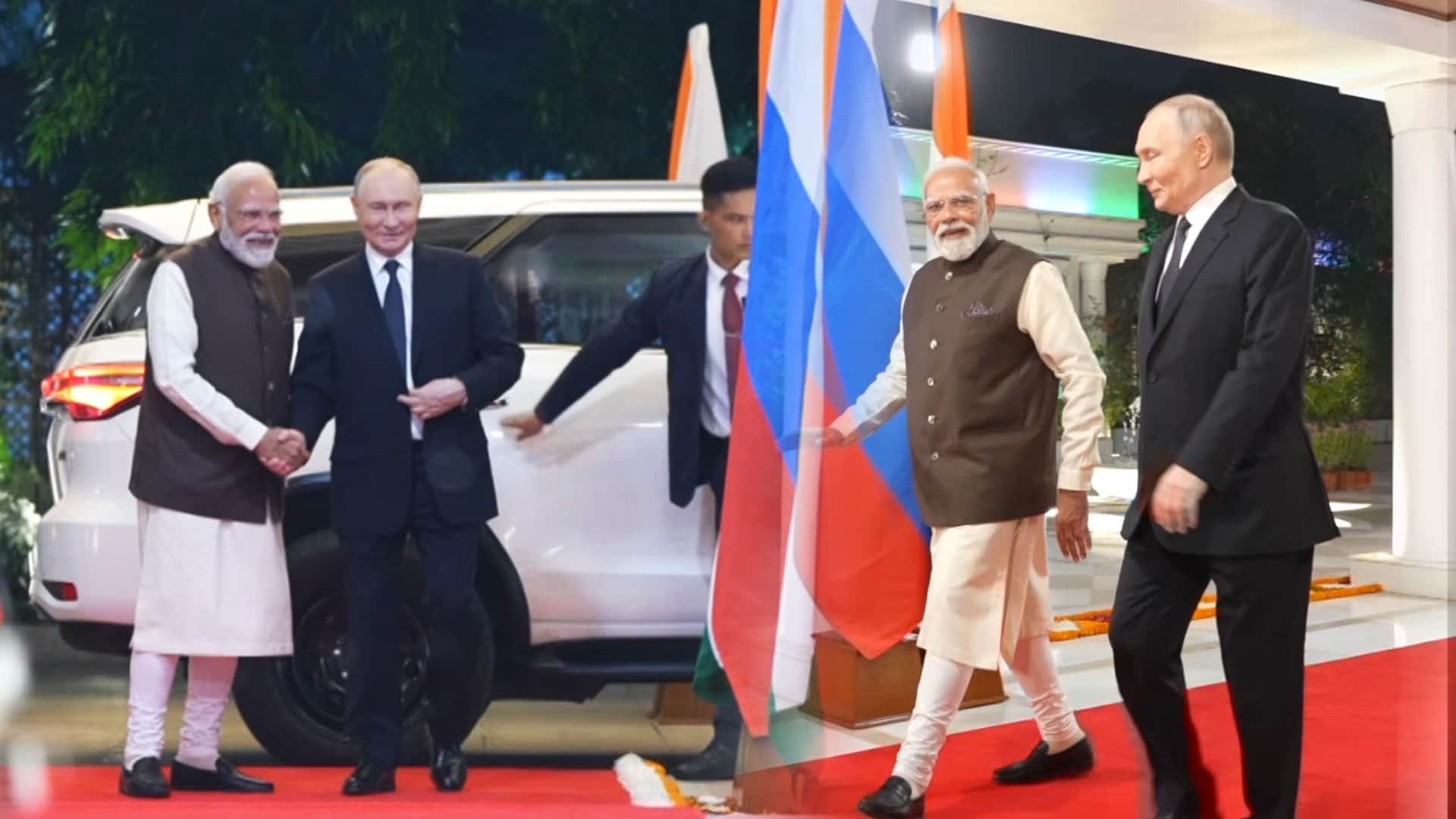PM Modi, Russian President Putin Reach PM Modi's Official Residence In Delhi