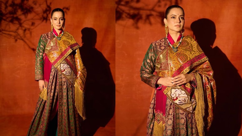 Kangana Ranaut's Goncha-Inspired Banarasi Outfit Is An Ode To Ladakhi Heritage