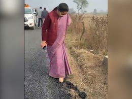 Video: Madhya Pradesh Minister Finds New Road Crumbling Under Her Feet