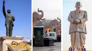 यूपी में तो मूर्तियां भी बोलती हैं... राष्ट्र प्रेरणा स्थल पर ये 'त्रिमूर्ति' क्या दे रही संदेश