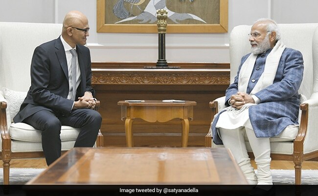 Microsoft CEO Satya Nadella Meets PM Modi, Pledges Support To Digital India Vision