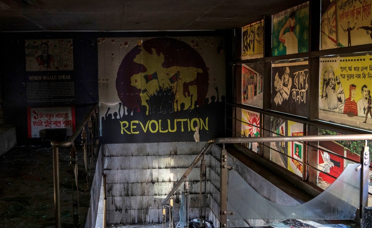 Burnt office of The Daily Star newspaper in Dhaka 