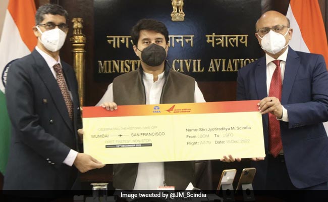 Aviation Minister Inaugurates Air India's Direct Flight Between Mumbai, San Francisco