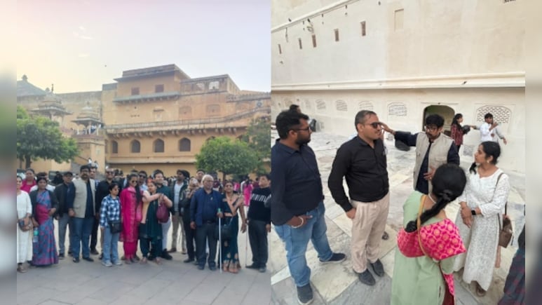 Jaipur News: 13 राज्यों से आये 300 दृष्टिबाधित पर्यटक पहुंचे आमेर महल,&nbsp;स्पर्श से किया विरासत को महसूस&nbsp;