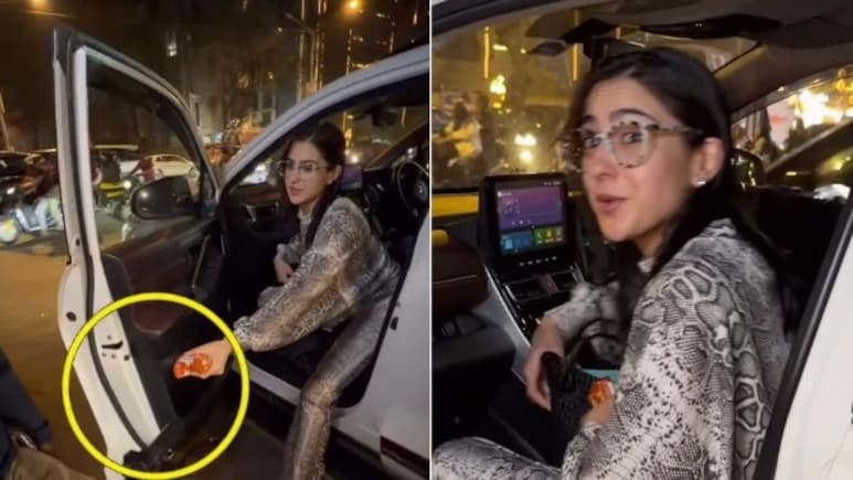 VIDEO: भिखारी ने बिस्कुट लेने से किया मना तो सारा अली खान का बन गया मुंह, बोला- मैं बिस्कुट नहीं खाता