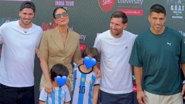 Kareena Kapoor Khan Meets Lionel Messi With Sons Taimur And Jeh In Mumbai. See Pics