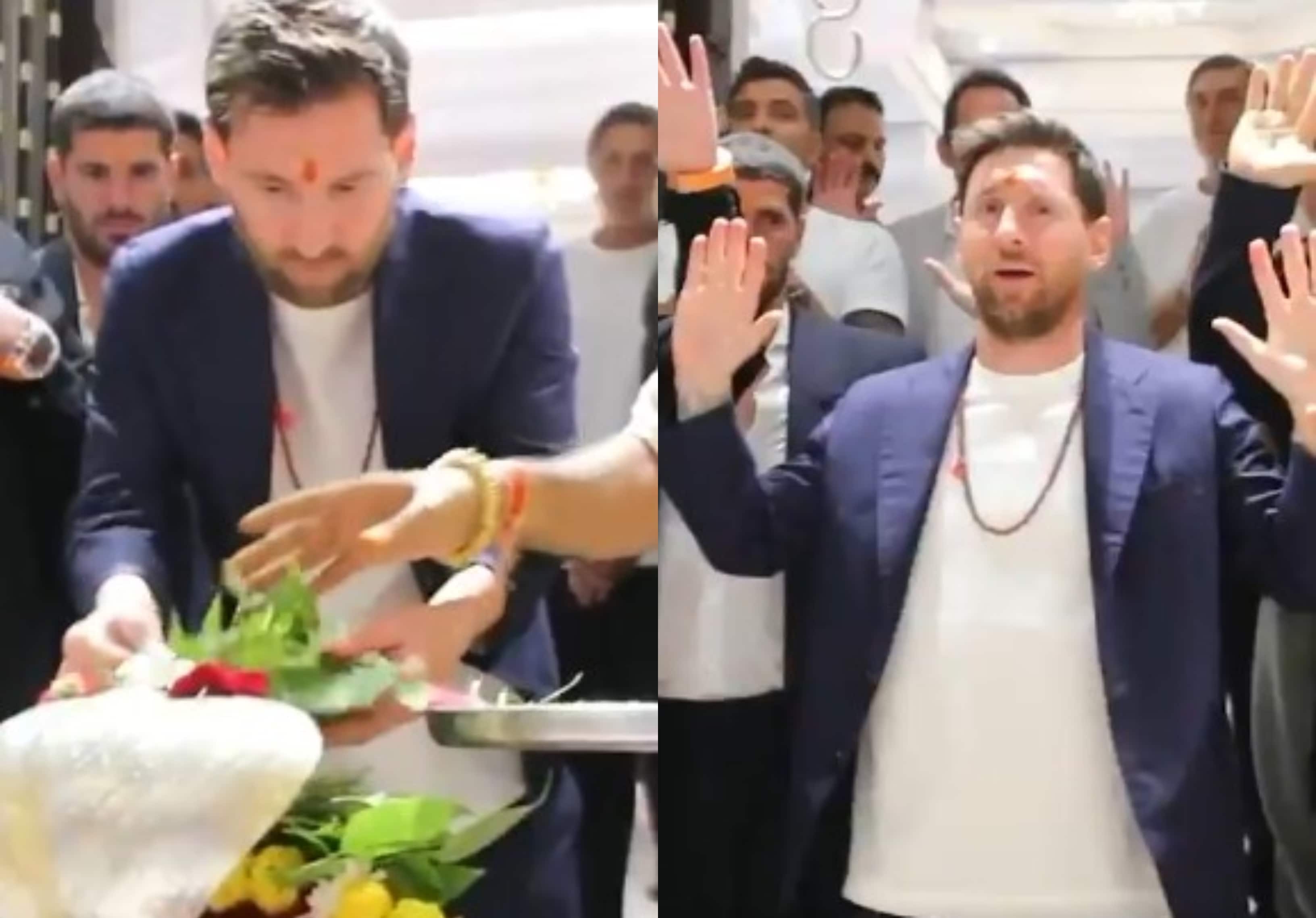 Messi Chants "Har Har Mahadev", Offers Prayers In Hindu Tradition. Watch
