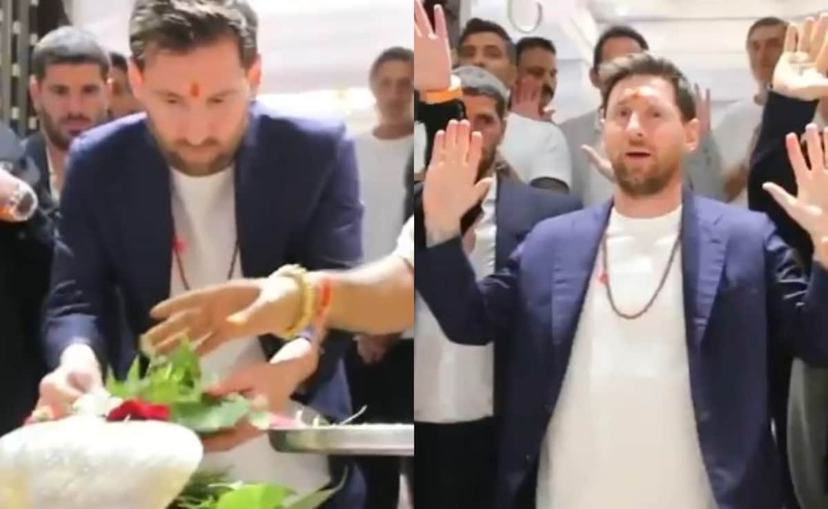 Lionel Messi Chants "<i>Har Har Mahadev</i>", Offers Prayers In Hindu Tradition As India Tour Ends. Watch