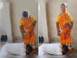Video: Men Kneel, Plead With Woman To Contest <i>Sarpanch</i> Poll In Telangana