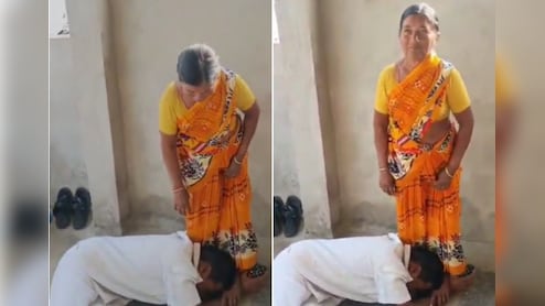 Video: Men Kneel, Plead With Woman To Contest Sarpanch Poll In Telangana