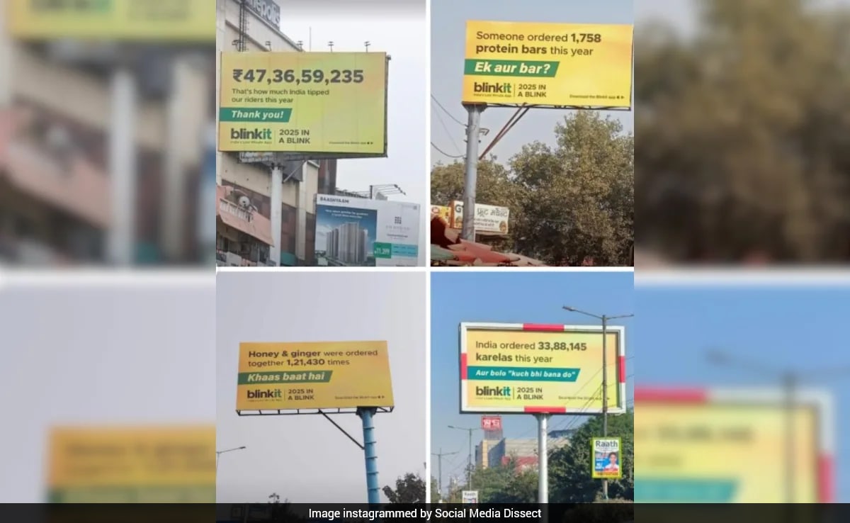 Blinkit's 2025 Billboard Campaign Highlights Quirky Indian Consumer Orders
