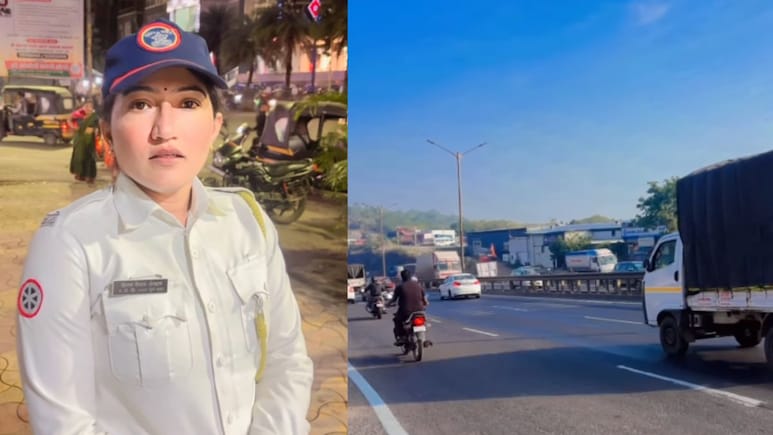 VIDEO: "नवले पुलाजवळ स्पीड गन पावत्या फाडण्यासाठी बसवलेल्या नाहीत", महिला वाहतूक पोलिसाचे वाहनचालकांना खडेबोल