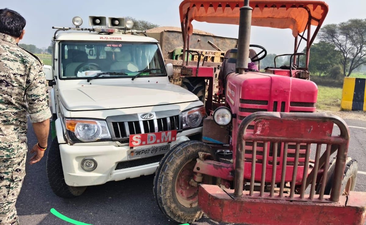 Tractor With Illegally Mined Sand Rams Madhya Pradesh Official's Vehicle