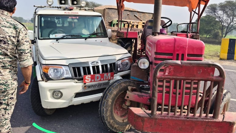Tractor With Illegally Mined Sand Rams Madhya Pradesh Official's Vehicle