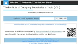ICSI Admit Card Dec 2025: सीएस दिसंबर सेशन परीक्षा के एडमिट कार्ड जारी, यहां से करें डाउनलोड