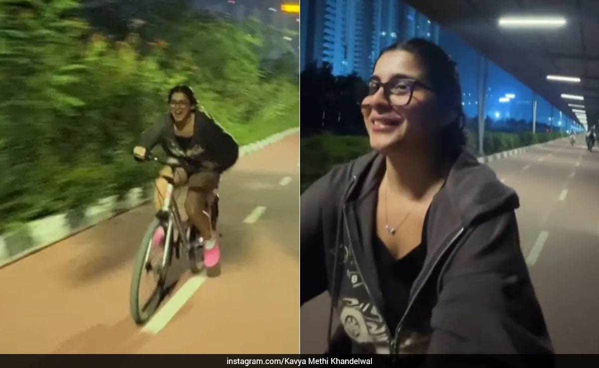 Woman's 2 AM Cycling Joyride In Hyderabad Wins Hearts Online