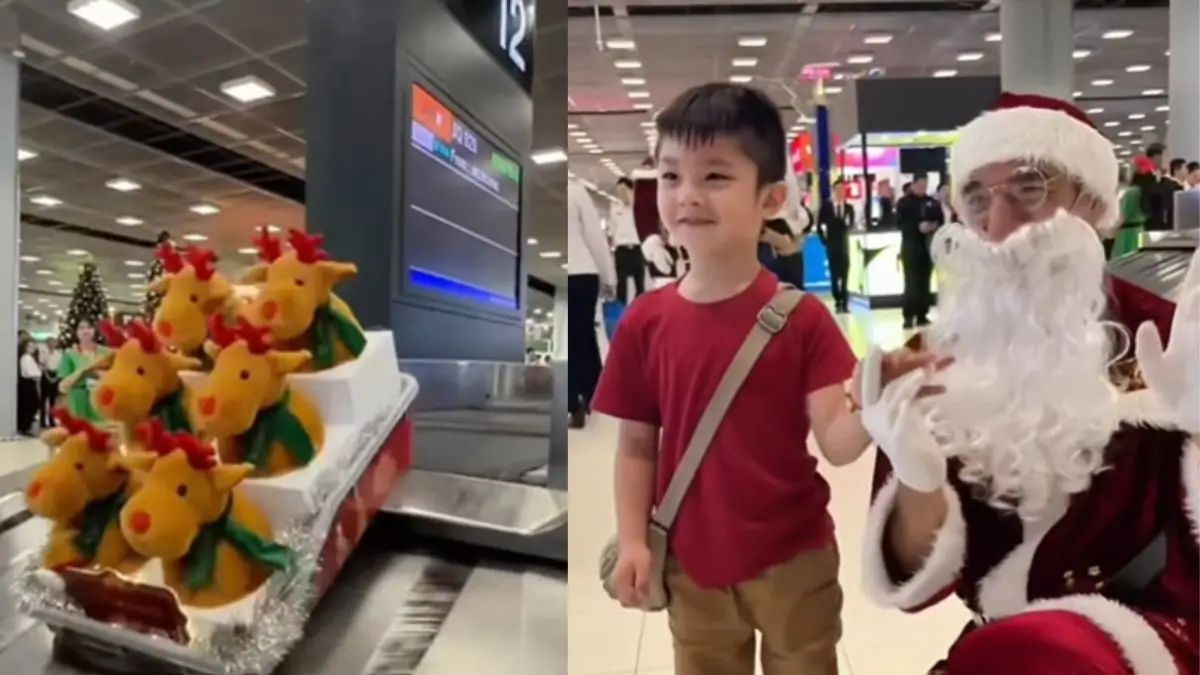 Watch: Travellers Get Christmas Surprise At Bangkok's Suvarnabhumi Airport With Reindeer Dolls And Santa Parades