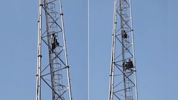 Rajasthan News: राजस्थान में पंचायत पुनर्गठन को लेकर हंगामा जारी, सीकर के सामेर में&nbsp;टावर पर चढ़े ग्रामीण