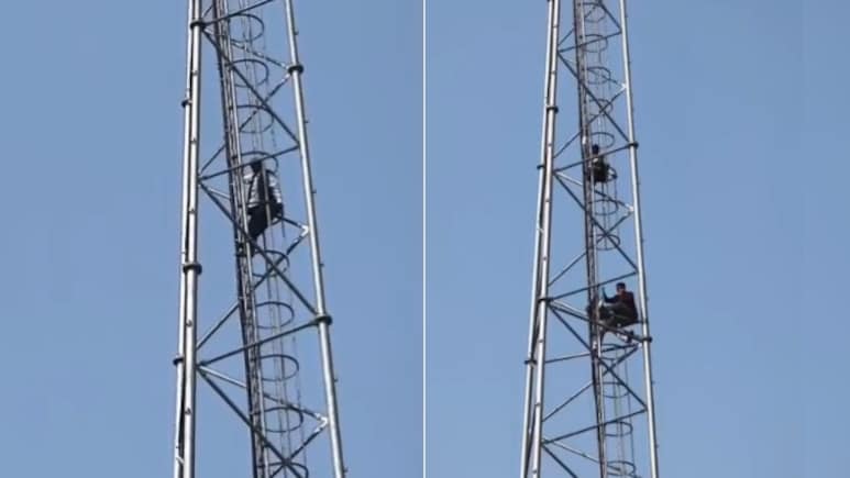 Rajasthan News: राजस्थान में पंचायत पुनर्गठन को लेकर हंगामा जारी, सीकर के सामेर में टावर पर चढ़े ग्रामीण