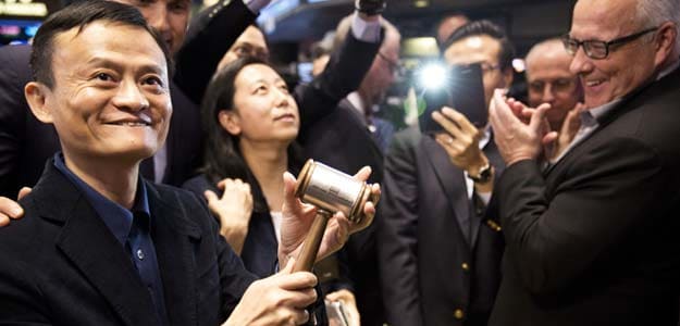 Alibaba Shares Close Up 38 Percent on Opening Day