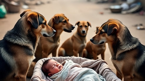 चमत्कार! भयंकर सर्दी में रात भर सड़क पर पड़ा रहा बच्चा, आवारा कुत्तों ने ऐसे बचाई जान, कुछ घंटों पहले जन्मा था