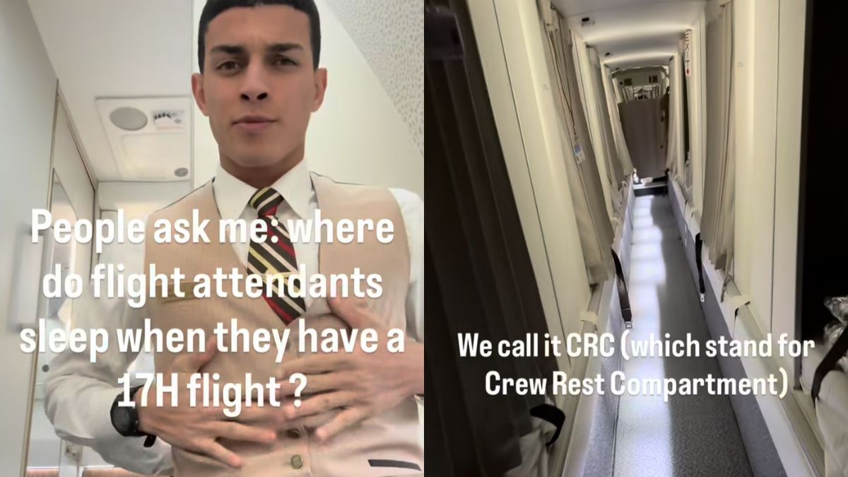 Watch: Flight Attendant Shows Secret Cabin Where They Sleep During Long-Haul Flights