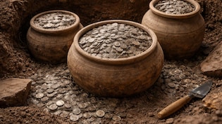 घर के फर्श में 1800 साल पुरानी तीन गुल्लक मिलीं, खोला तो निकले 40 हजार से ज्यादा सिक्के